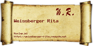 Weissberger Rita névjegykártya