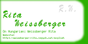 rita weissberger business card